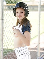Jules may be shy but she aint that shy watch her flash her boobies out on the field in full baseball gear
