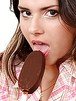 Ice cream is the only way for naughty nubile elma to cool her aching desire.